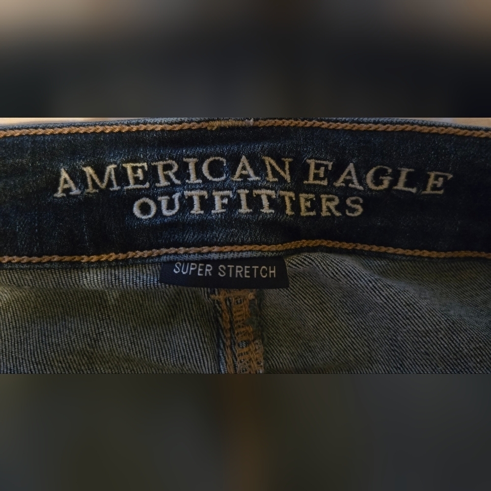 NWOT | American Eagle | Super Stretch Straight Leg Dark Wash Denim Jeans | 4 | - Picture 14 of 15